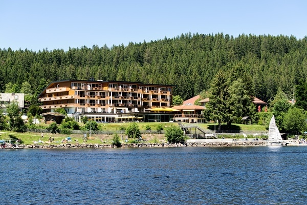 Blick auf das Seehotel Wiesler vom Titisee aus